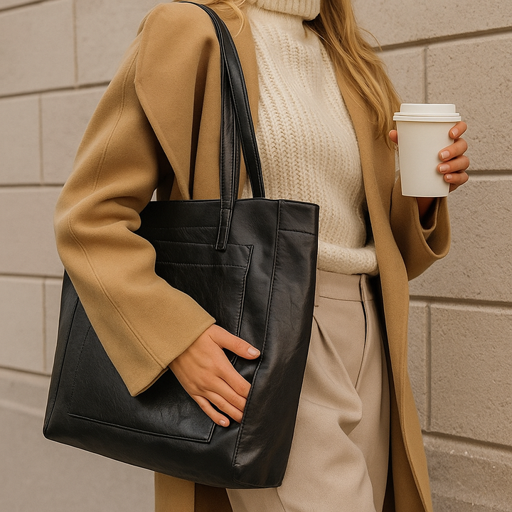 Lara | klasična kožna shopper torba