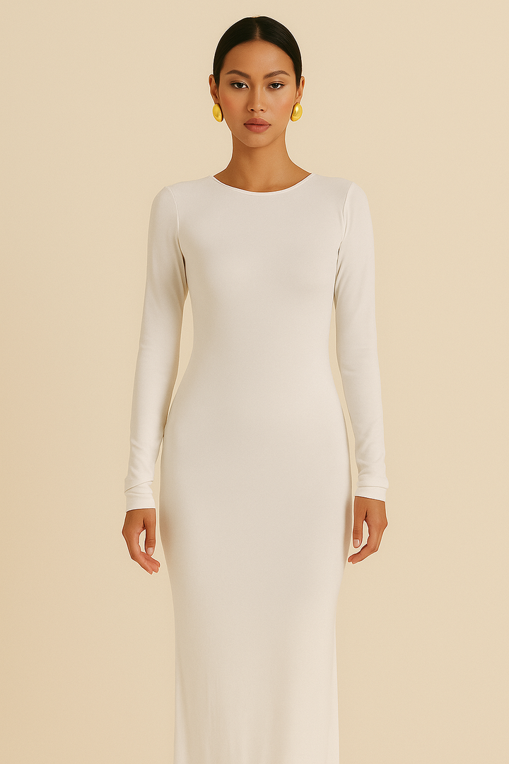 Selene – Elegantna Maxi Haljina s Otvorenim Leđima