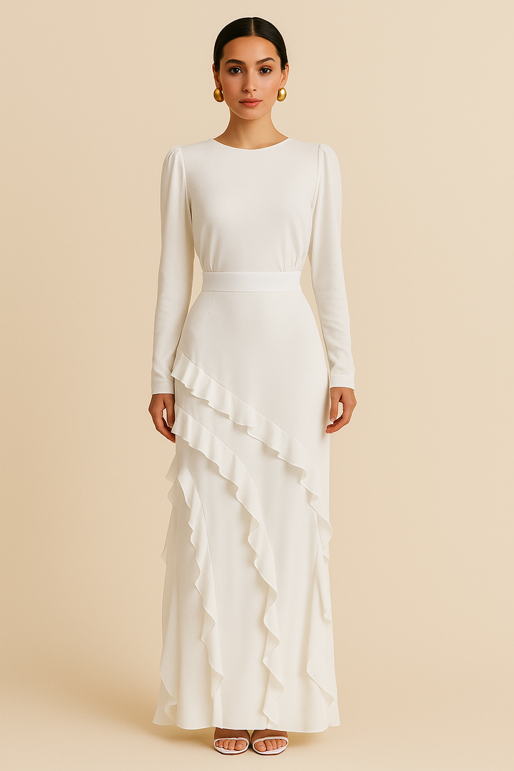 Milena | Elegantna maxi haljina s volanima