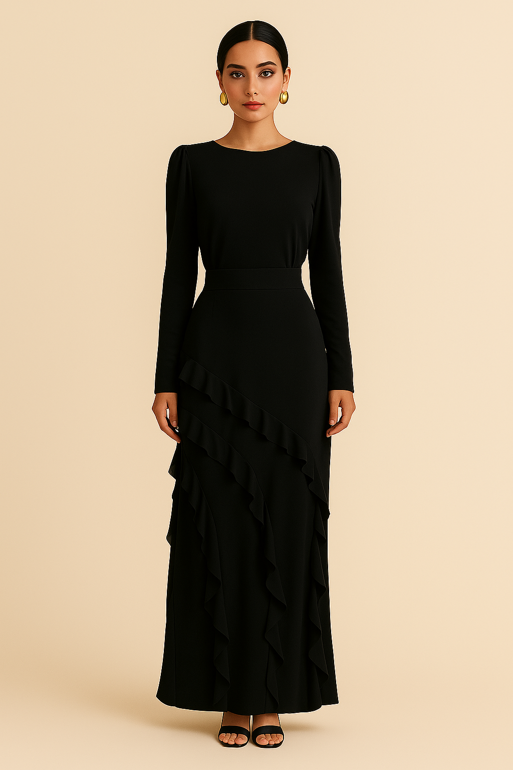 Milena | Elegantna maxi haljina s volanima