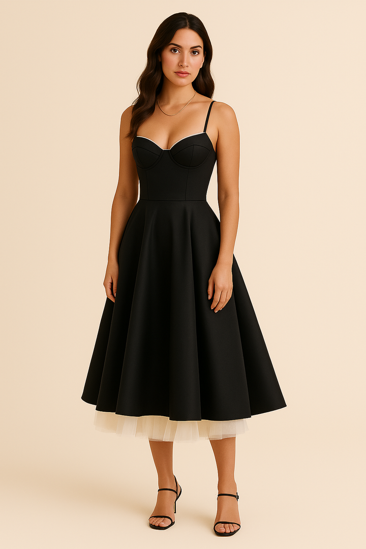 Isidora | Satenska večernja haljina s volanima