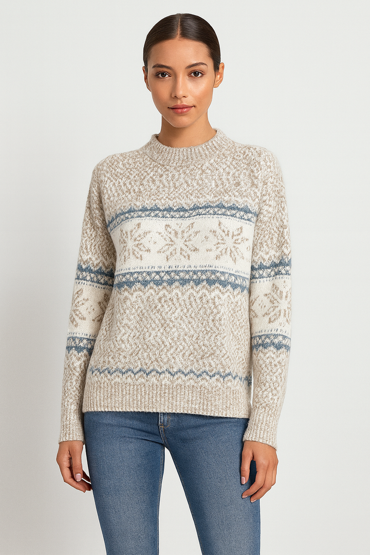 Ingrid | zimski pleteni pulover s nordijskim uzorkom