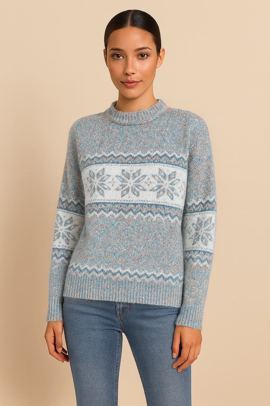 Ingrid | zimski pleteni pulover s nordijskim uzorkom