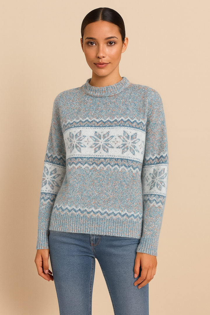 Ingrid | zimski pleteni pulover s nordijskim uzorkom