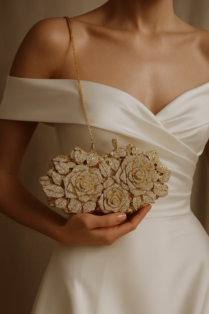 Aurelia| Ručno izrađena luksuzna clutch torbica ukrašena kristalima