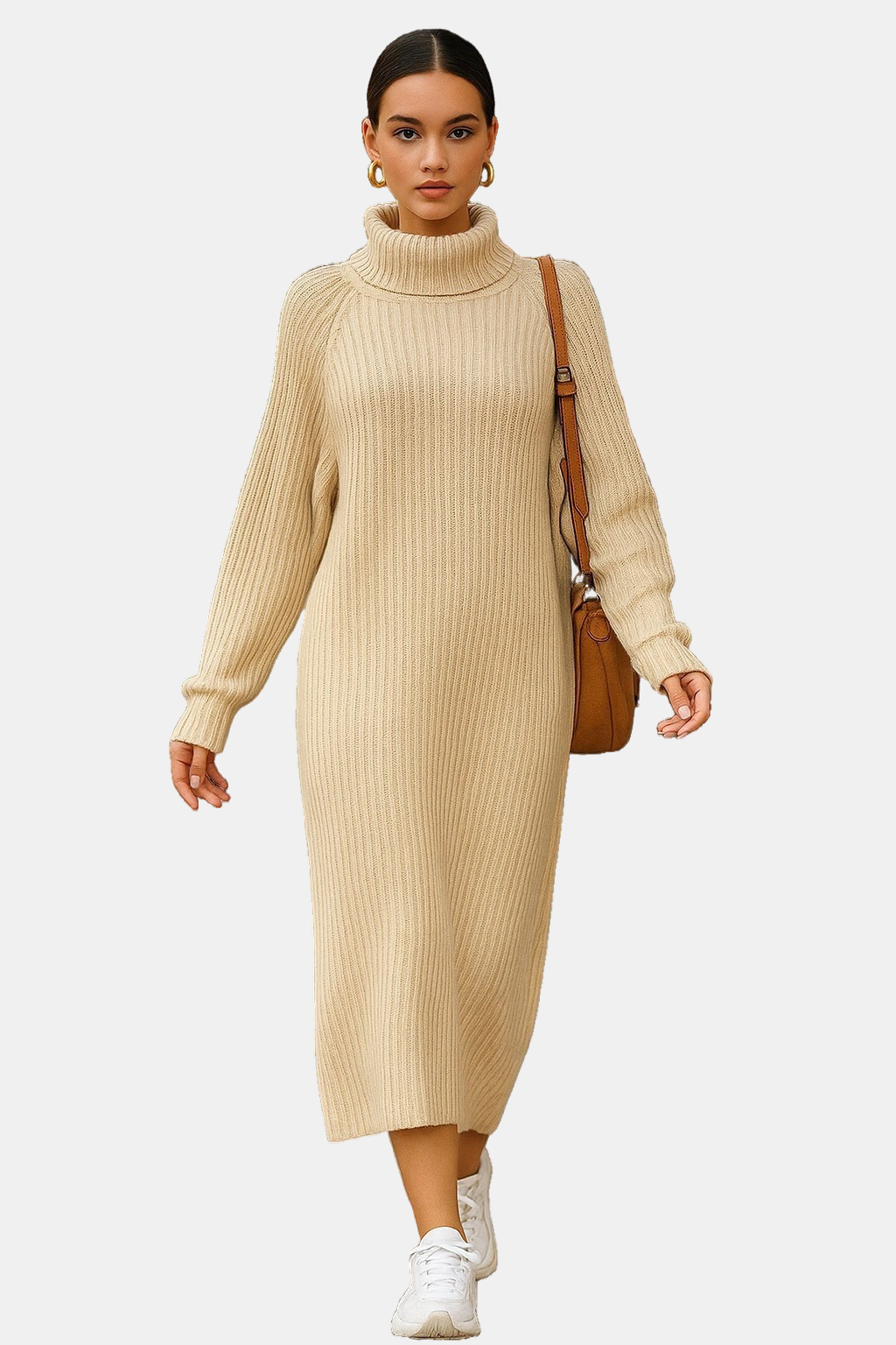 Alexia | Pletena maxi haljina s visokim ovratnikom Atelje Split