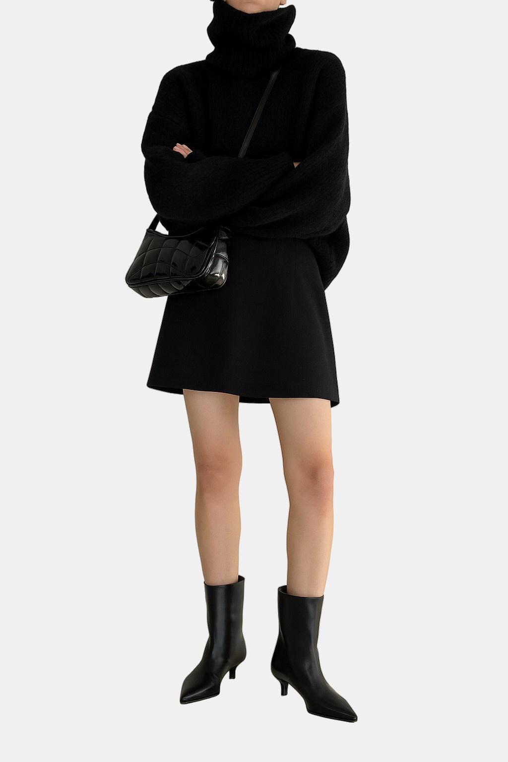 Elena | crne kožne čizme s potpeticom Atelje Split